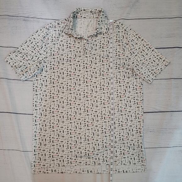 121st US Open Size M Golf Torrey Pines All Over Print Polo Rugby Shirt White - Picture 5 of 9